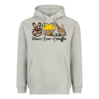 Moon Dust Peace Love Giraffes Heavyweight Hoodie - LillyAllenDesigns