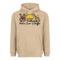 Mushroom Peace Love Giraffes Heavyweight Hoodie - LillyAllenDesigns