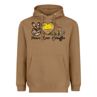 Toasted Coconut Peace Love Giraffes Heavyweight Hoodie - LillyAllenDesigns