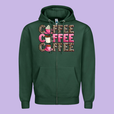Coffee Coffee Coffee Zipper Hoodie Designed By Adodesignshop