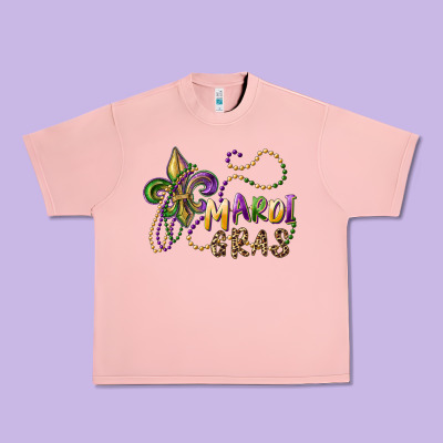 Mardi Gras Fleur De Lis And Beads Urban Heavy Tee Designed By Ranaportraitstore
