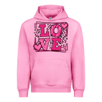 Fuchsia Pink Love leopard frame Urban Hoodie - LillyAllenDesigns