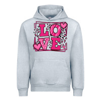 Heather Grey Love leopard frame Urban Hoodie - LillyAllenDesigns