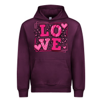 Mauve Wine Love leopard frame Urban Hoodie - LillyAllenDesigns
