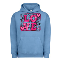 Pigment Pebble Blue Love leopard frame Urban Hoodie - LillyAllenDesigns