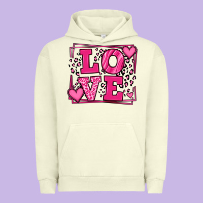 Love Leopard Frame Urban Hoodie Designed By Lillyallendesigns