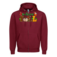 Burgundy welcome fall Zipper Hoodie - AdoDesignShop