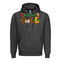 Charcoal Heather welcome fall Zipper Hoodie - AdoDesignShop