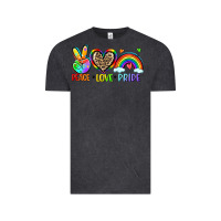 Vintage Black peace love pride Vintage Tee - Zillion Design Studio