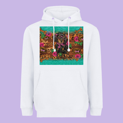 Dachshund Heavyweight Hoodie Designed By Barkaloodesign