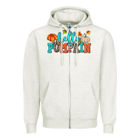 Oatmeal Heather hello pumpkin Zipper Hoodie - AdoDesignShop