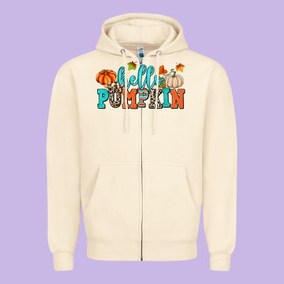 Hello Pumpkin Zipper Hoodie Designed By Adodesignshop