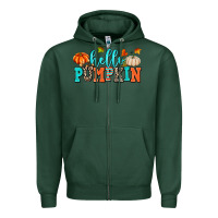 Sports Green hello pumpkin Zipper Hoodie - AdoDesignShop