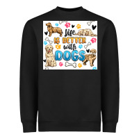 Black life is better with dogs Heavyweight Sweatshirt - MaliasSmallBusiness