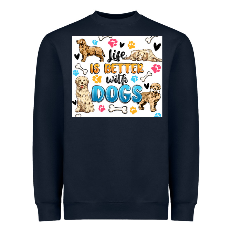 Life Is Better With Dogs Heavyweight Sweatshirt by MaliasSmallBusiness | Teevron