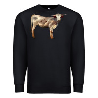 Black Texas Longhorn Heifer Premium Sweatshirt - LillyAllenDesigns