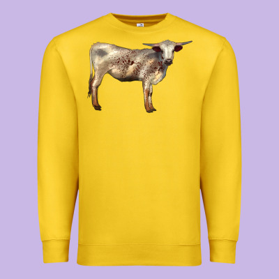 Texas Longhorn Heifer Premium Sweatshirt Designed By Lillyallendesigns
