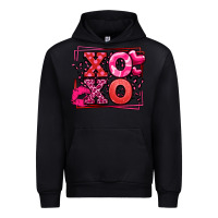 Black Xoxo Valentine's Day leopard frame Urban Hoodie - LillyAllenDesigns