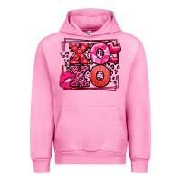 Fuchsia Pink Xoxo Valentine's Day leopard frame Urban Hoodie - LillyAllenDesigns