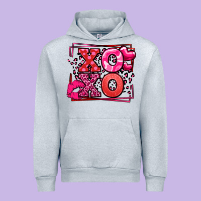 Xoxo Valentine's Day Leopard Frame Urban Hoodie Designed By Lillyallendesigns