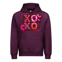 Mauve Wine Xoxo Valentine's Day leopard frame Urban Hoodie - LillyAllenDesigns