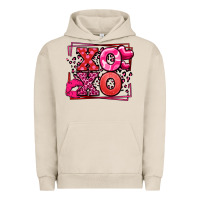 Pigment French Oak Xoxo Valentine's Day leopard frame Urban Hoodie - LillyAllenDesigns