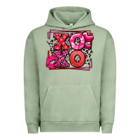 Pigment Oil Green Xoxo Valentine's Day leopard frame Urban Hoodie - LillyAllenDesigns