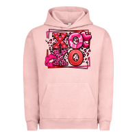 Pigment Salmon Xoxo Valentine's Day leopard frame Urban Hoodie - LillyAllenDesigns