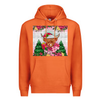 Carrot pink christmas cow Premium Hoodie - MaliasSmallBusiness