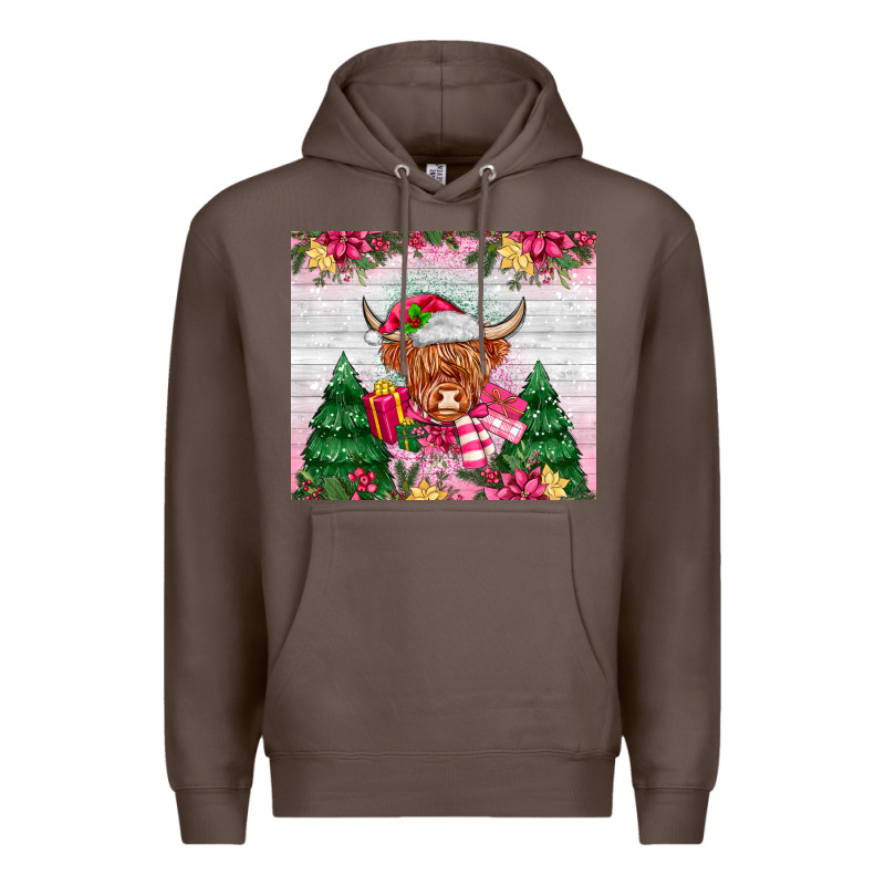 Pink Christmas Cow Premium Hoodie by MaliasSmallBusiness | Teevron