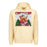Pina Colada pink christmas cow Premium Hoodie - MaliasSmallBusiness