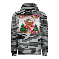 Slate Camo pink christmas cow Premium Hoodie - MaliasSmallBusiness