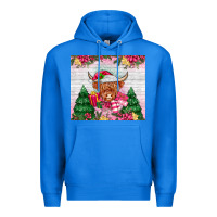 True Royal pink christmas cow Premium Hoodie - MaliasSmallBusiness