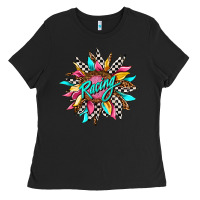 Black racing sunflower Ladies Tee - AdoDesignShop