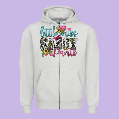 Little Miss Sassy Pants Zipper Hoodie Designed By Jahusdesignshop