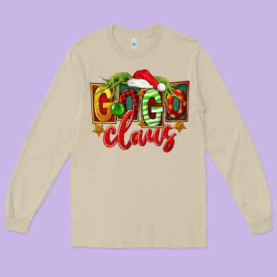 Christmas Gogo Claus Long Sleeve Tee Designed By Fadigitalartstudio