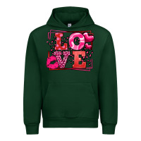 Forest Green Love Valentine's Day leopard frame Urban Hoodie - LillyAllenDesigns