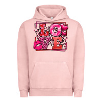 Pigment Salmon Love Valentine's Day leopard frame Urban Hoodie - LillyAllenDesigns