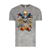 Cloud Rock Flower Boho Skull Skeleton Vintage Tee - RanaPortraitStore