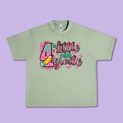 Little Miss 4th Grade Urban Heavy Tee Designed By Zillion Design Studio