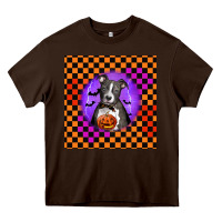 Chocolate Brown Halloween American Pitbull Terrier Heavy Core Tee - LillyAllenDesigns