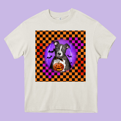 Halloween American Pitbull Terrier Heavy Core Tee Designed By Lillyallendesigns
