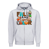 Heather Grey fall is my favorite color Zipper Hoodie - AdoDesignShop