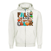 Oatmeal Heather fall is my favorite color Zipper Hoodie - AdoDesignShop