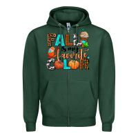 Sports Green fall is my favorite color Zipper Hoodie - AdoDesignShop