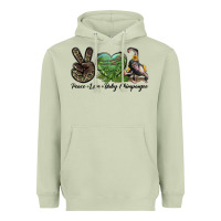 Matcha Leopard Peace Love Baby Chimpanzee Heavyweight Hoodie - LillyAllenDesigns