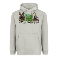 Moon Dust Leopard Peace Love Baby Chimpanzee Heavyweight Hoodie - LillyAllenDesigns