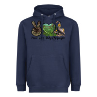 Navy Leopard Peace Love Baby Chimpanzee Heavyweight Hoodie - LillyAllenDesigns