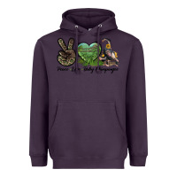 Plum Leopard Peace Love Baby Chimpanzee Heavyweight Hoodie - LillyAllenDesigns