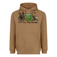 Toasted Coconut Leopard Peace Love Baby Chimpanzee Heavyweight Hoodie - LillyAllenDesigns